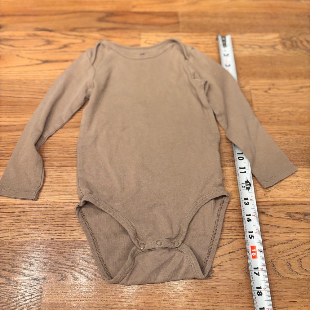 H&M Kids Organic Cotton Bodysuit Tan Size‎ 2T Beige minimalist neutrals